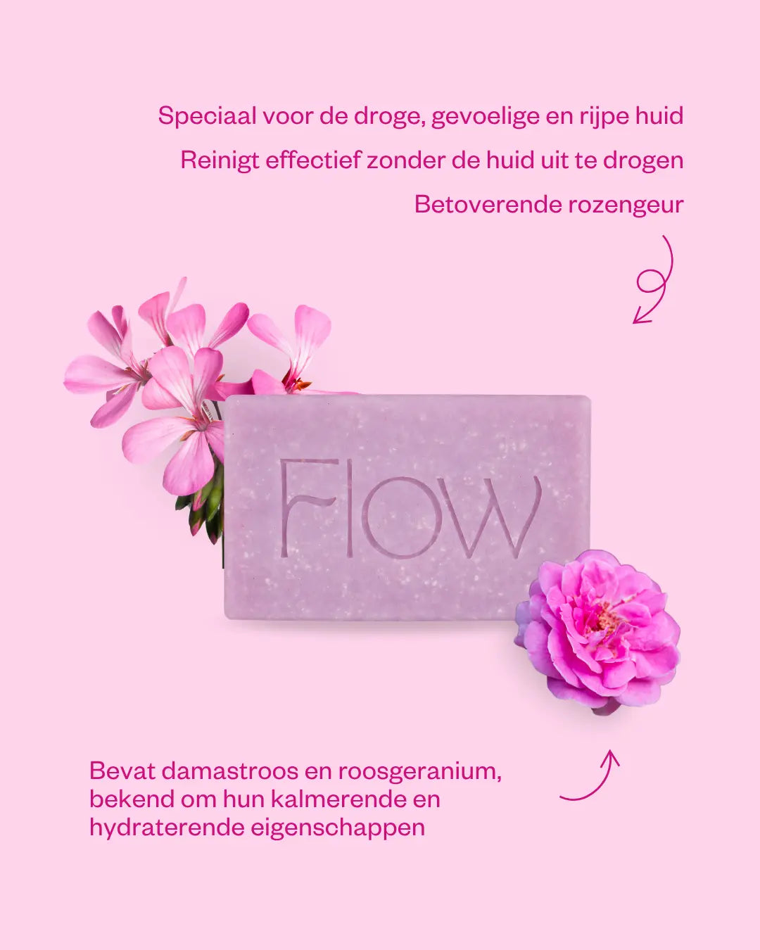 Rose gezichtszeep